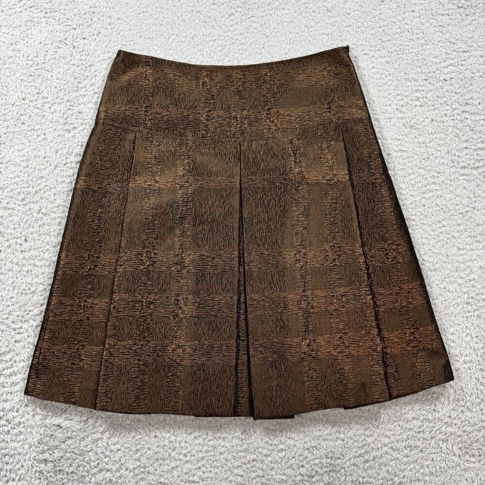 Burberry London Skirt IT 42 / US 8 –Made in Italy-Bronze Jacquard Silk Blend